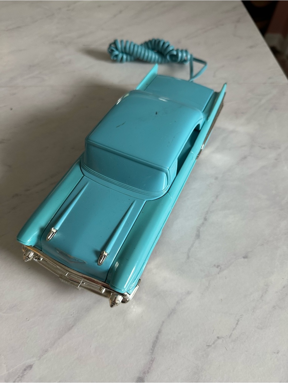 Telemania 57 Chevy touch tone telephone vintage landline nostalgic blue phone